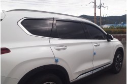 Дефлекторы окон с хромированным молдингом Hyundai Santa Fe 4