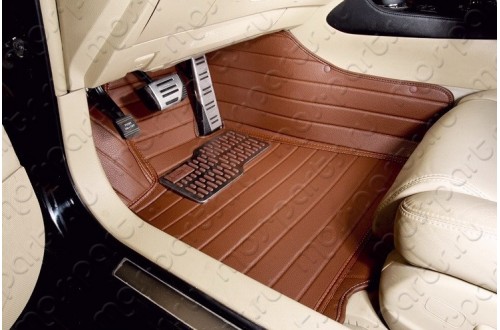 Коврики из экокожи Skoda Superb коричневые